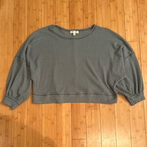 Blue Waffle Knit Shirt Sz L